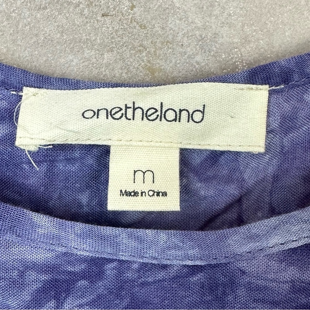 Onetheland Purple Tie Dye Eyelet Lace Tank Top Women Sz M - Picture 5 of 6